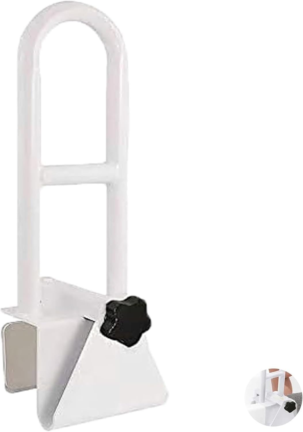 Bathtub Safety Rail, White Bathtub Rail Handle Clamp Railing Bath Grab Bar – Adjustable Shower Hand Grip Handle Assist Grab Bar for Bathroom and Showers, Grab Bar for Elderly and Seniors