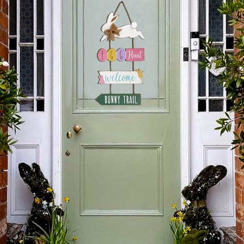 Easter-Decorations-Door-Hanger-4Pcs-Rustic-Wooden-Easter-Bunny-Welcome-Sign-Egg-Hunt-Easter-Decor-Easter-Hanging-Door-Decorations-for-Wall-Home-Indoor-Outdoor-Spring-Decor-Supplies Easter Decorations Door Hanger 4Pcs Rustic Wooden Easter Bunny Welcome Sign Egg Hunt Easter Decor Easter Hanging Door Decorations for Wall Home Indoor Outdoor Spring Decor Supplies