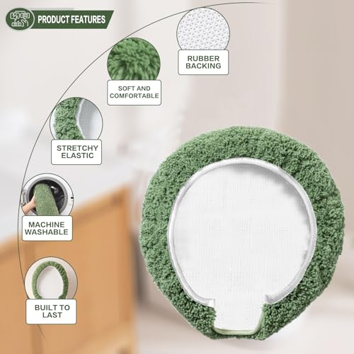 Image of Microfiber Toilet Lid Cover, 17.5 inchx15 inch Fits Round Oblong and Elongated