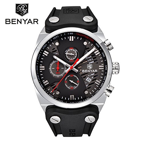 2018 Moda Impermeable al Aire Libre Multifunción Deportes Cronógrafo Reloj de Pulsera Calendario Hombre Cuarzo Relojes