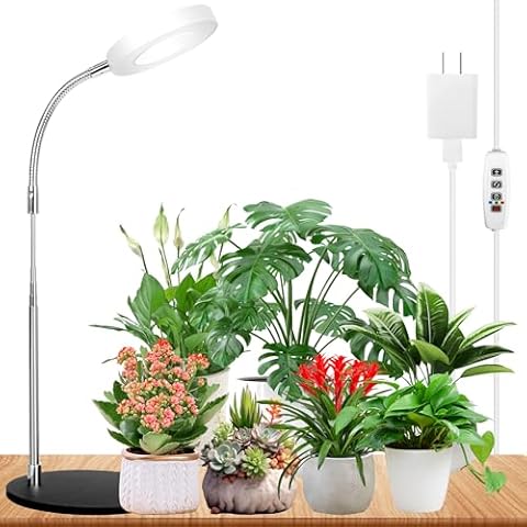 EWPJDK Grow Light Full Spectrum Plant Grow Lights with Detachable Base 48 LED Plant Light Desk Grow Lamp for Indoor Plants Growing Lamps (White, 1) Cover