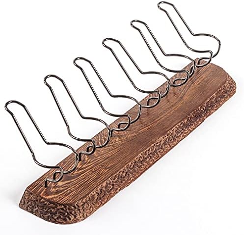 Wooden Tobacco Pipe Stand Rack Display Holder for 6 Smoking Pipes Handmade, Great Gift for Men, Gold (Black)