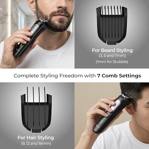 Image of Lifelong All in One Trimmer for Men | 12-in-1 Shaving Kit for Man | Multi Razor Precision Beard, Nose, Body, Private Parts | Full Body Shaver | Best Grooming Gifts | 7Combs | 120Min Runtime | 9000RPM