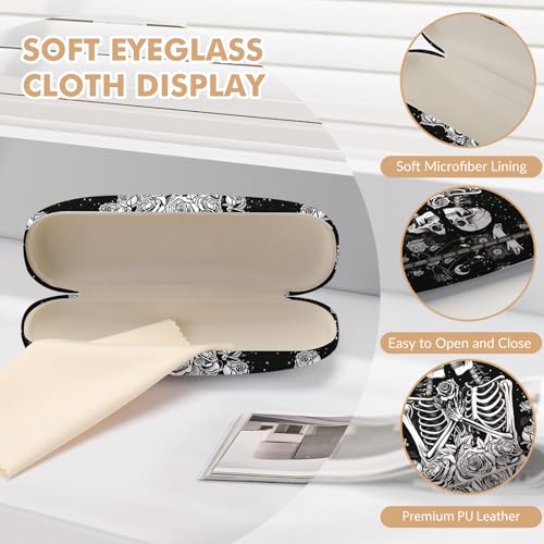 Image of Glasses Case Hard Shell,Portable Protective Eyeglasses Case, Eyeglass Holder Box with Cleaning Cloth,for Women Men
