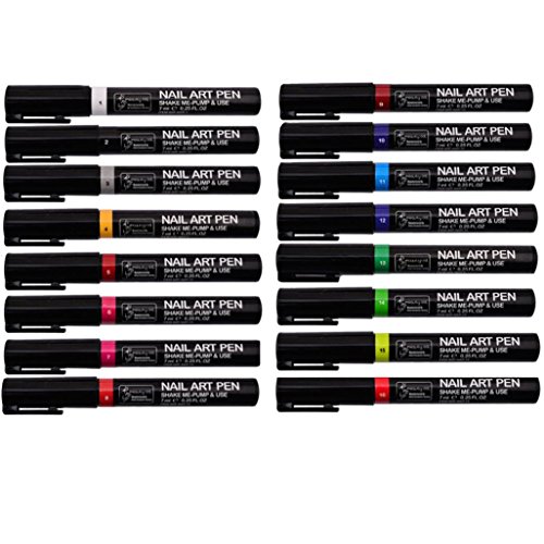 Bolayu 16 Colors Set Nail Art Pen for 3D Nail Art DIY Decoration Nail Polish Beauty Tools Paint Pens