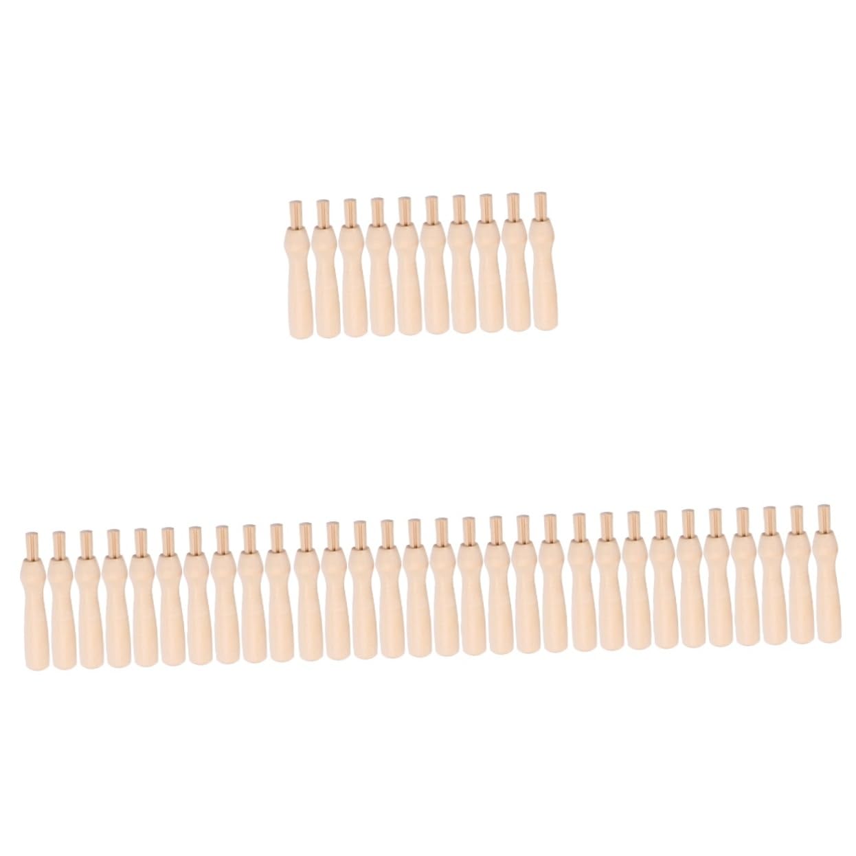 NUOBESTY 40 Pcs Wooden Handle Needle Felt Handle Wool Felt Kit Embroidery Punch Pen Wood Tools Wool Felt Needle Tools Hand Embroidery Supplies Punch Needle Handles DIY Manual Component
