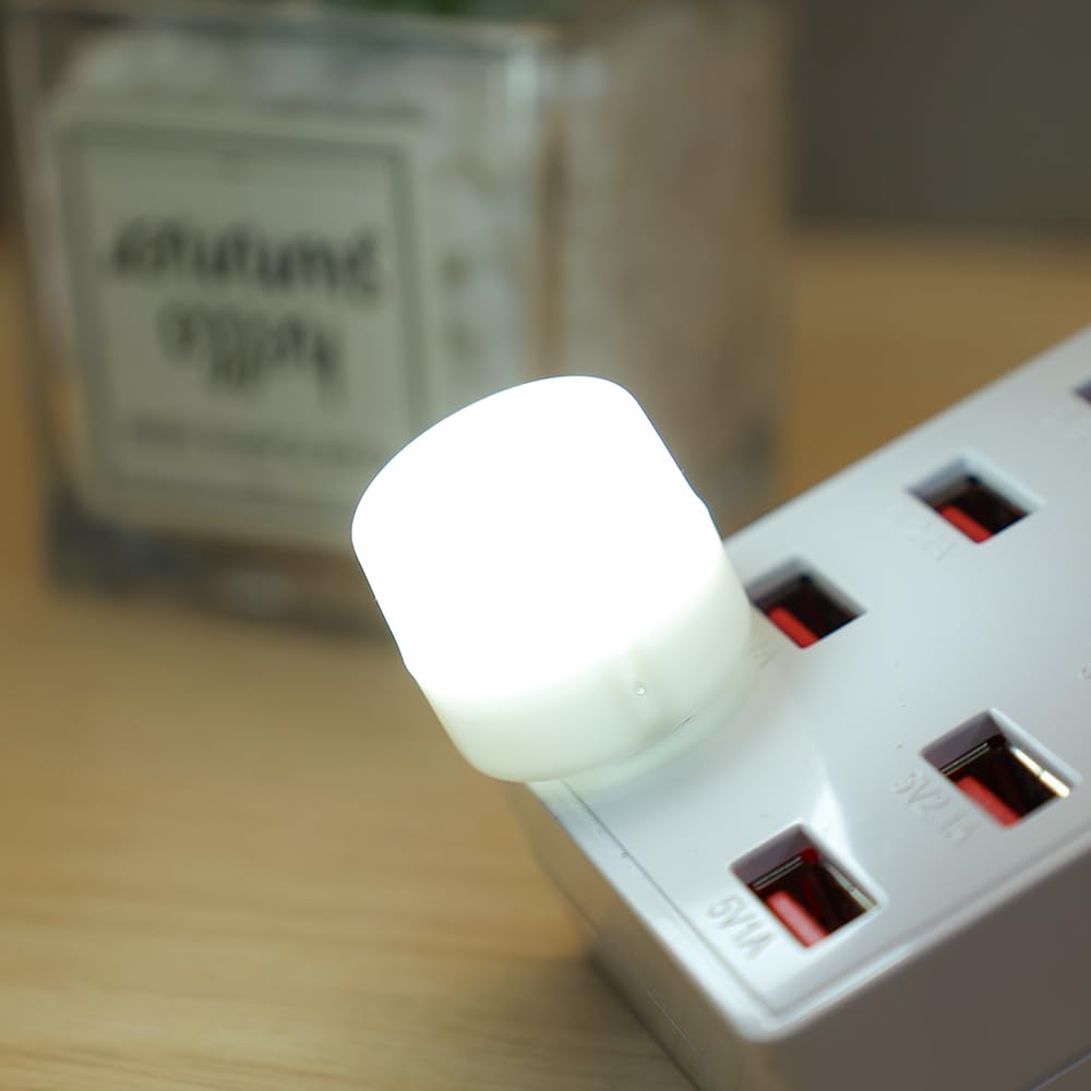 8PCS USB Lights by Night Mini LED Bulb Plug-in for Bedroom Bathroom Hallway Kitchen Car USB Atmosphere Lamp