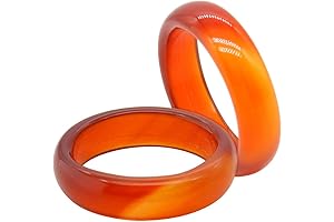 2Pcs 6mm Red Carnelian Crystal Rings for Women