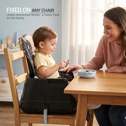 Image of Baybee 4 in 1 Convertible High Chair for Kids | Foldable Baby Feeding Chair with Safety Harness, Adjustable Tray, Booster Seat | Easy to Clean, Portable Dining Chair (Black)