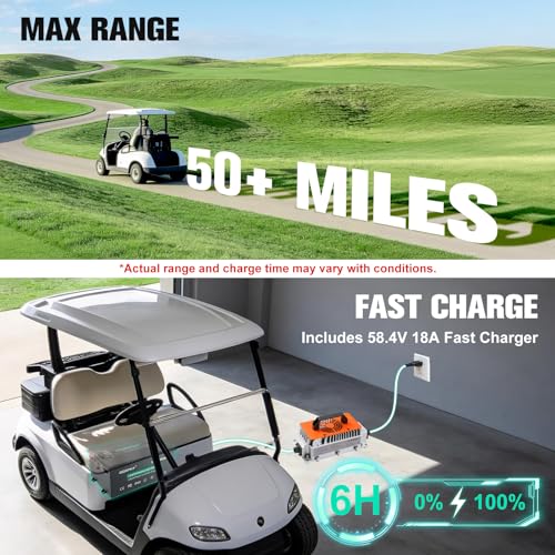 Image of OGRPHY 48V 105Ah Lithium Battery Golf Cart - LiFePO4 Conversion Kit with 200A BMS, APP & Touch Monitor, 18A Fast Charger | 4000+ Cycles | Fits Club Car, EZGO, Yamaha