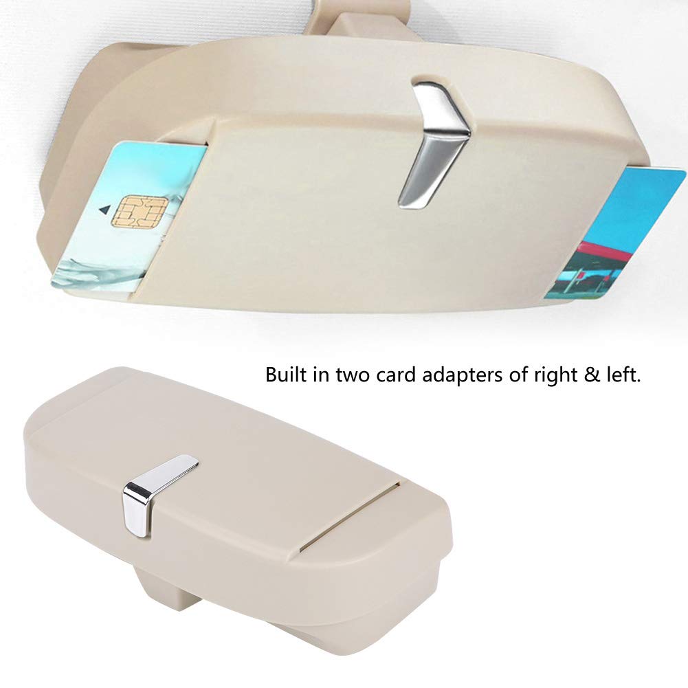 Buachois Porta Occhiali da Sole per Auto,Portaoggetti per Occhiali da Auto in ABS Portaoggetti Portaoggetti Portaoggetti Organizzatore per Occhiali Universitari con Clip per Biglietti da Visita(beige)
