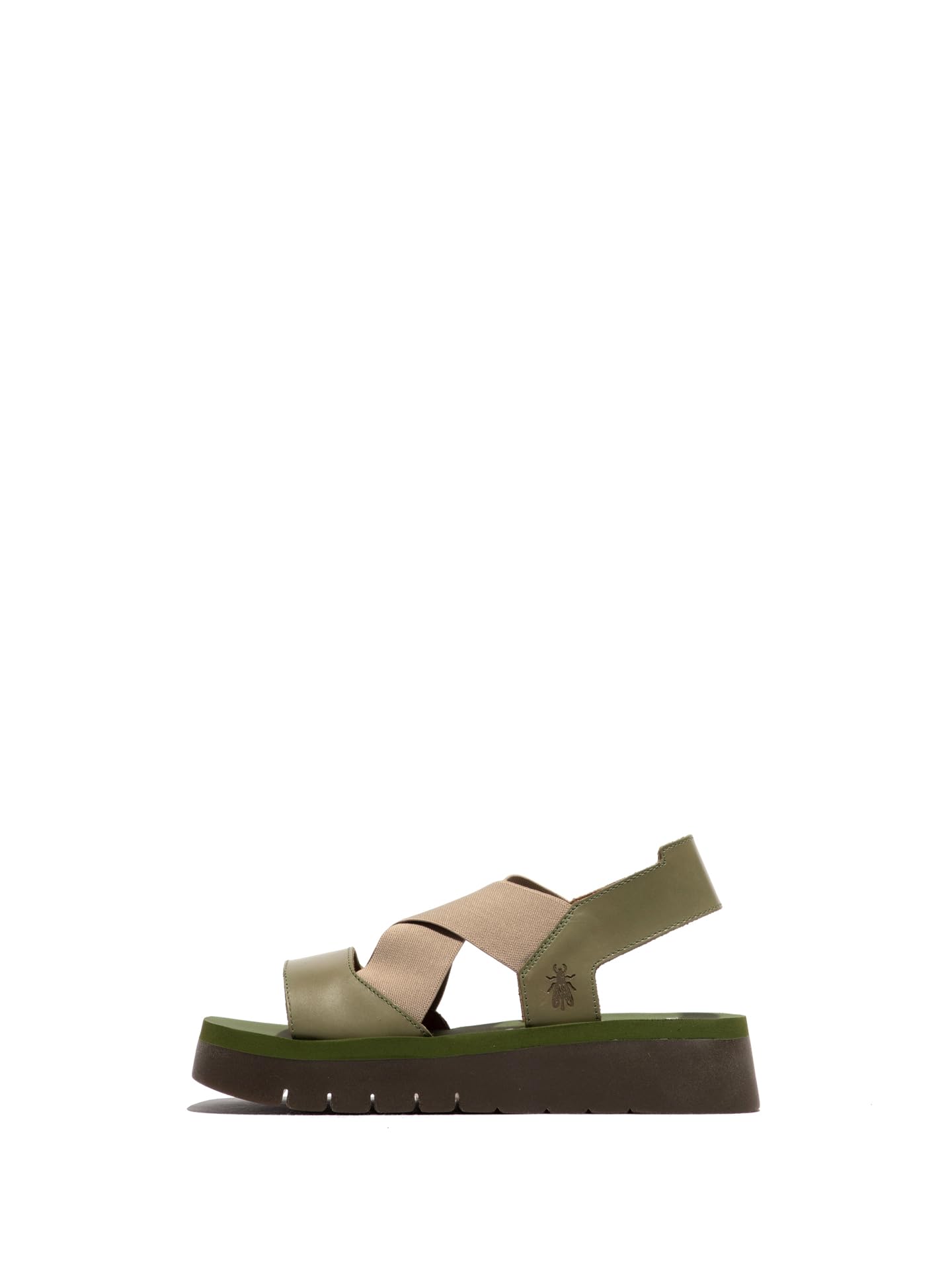 Fly London Women's SERK418FLY Sandal, SMOG/Taupe/Army Green, 8 UK