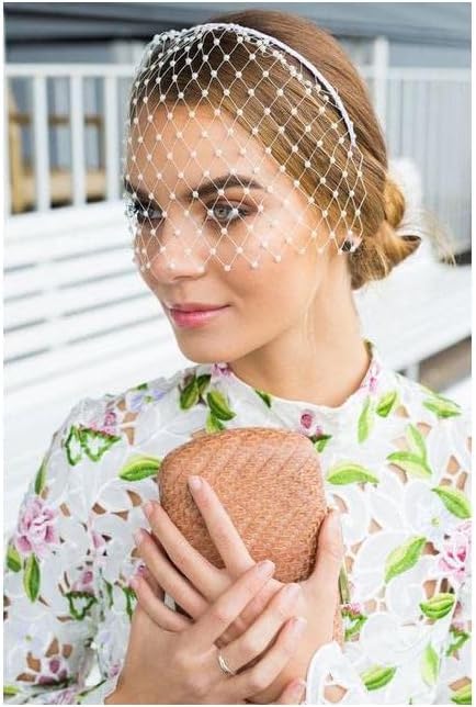 Sluiers Hoofdband Sluier Kristal Vogelkooi Zwarte Bruiloftssluier Gezicht Netto Masker Haarsieraden Bruidssluier Elegante Bruidssluier Tule