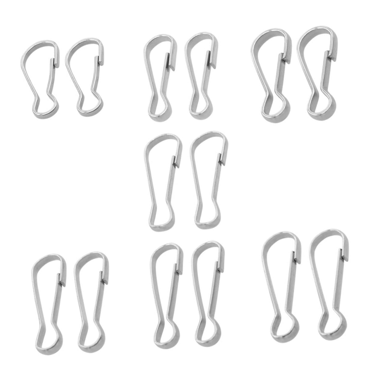 Artibetter 30pcs Stainless Steel Pig Gall Buckle Snap Hooks for Outdoor Sports Keyring Clips