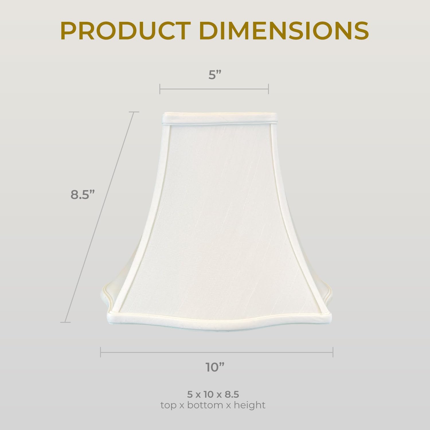 Royal Designs, Inc. Flare Bottom Outside Square Bell Lamp Shade, BS-702-10WH-2, White, 4 x 10 x 8.5, Set of 2