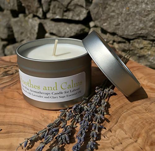 100% Natural Lavender and Clary Sage, Soy Wax Aromatherapy Candle for Labour - for Help with Stress and Anxiety During Childbirth