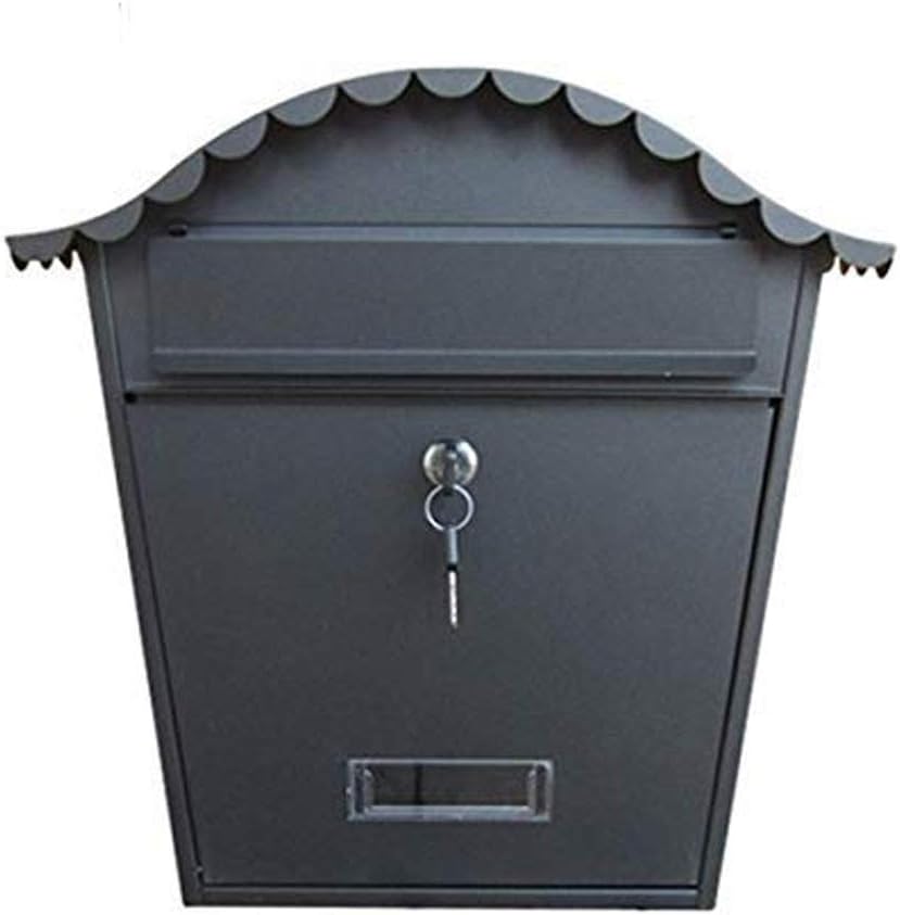HBJWOV Outdoor Letter Box, Home Rainproof Non-Rusty Mailbox Suggestion Black