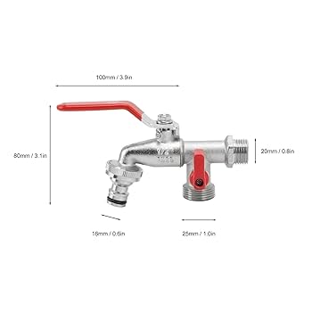 Amazon | Jeffergarden 二股蛇口 2口水栓 銅製 二口同時に使用