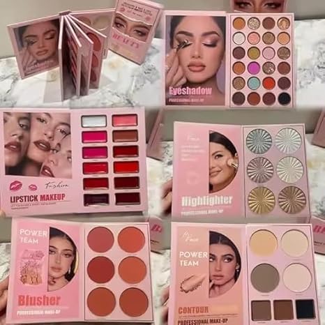 Multipurpose 5 in 1 makeup book Eyeshadow & FACE & LIPS MULTI - COLOR MAKEUP PALETTE All in one makeup book palette (Beauty eyes all in one)-image-48
