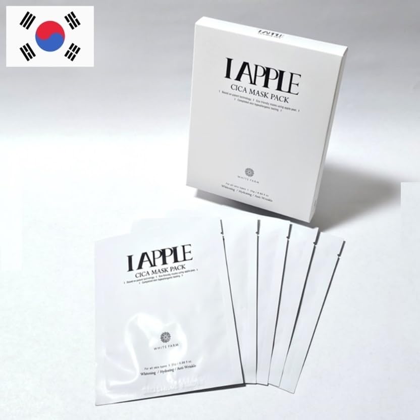 Generic YPB KOREA I Apple Cica Mask Sheet (0.88oz X 5 Sheets) - Tone-UP, Daily Wrinkle Care, Anti-aging, Trouble Skin, Low-stimulate, Exfoliate, Skin Barrier Protection