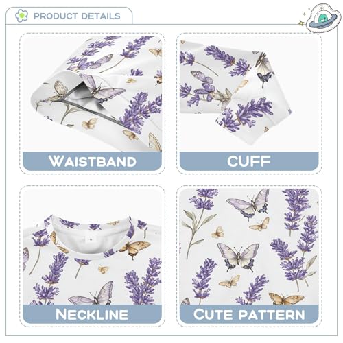 JUNZAN Rustic Lavender White Big Boys Hoodie Sweatshirt Crewneck Sweatshirts for Boys Sports 4T3