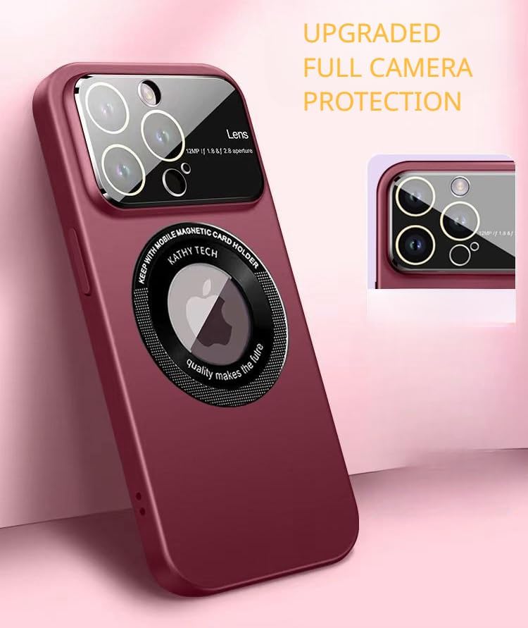 Vista 3 de Funda magnética para iPhone 13 Pro Max compatible con Magsafe, protección completa de cámara con protector de lente, ultrafina para hombres