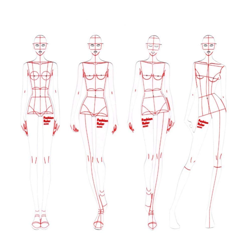 Regla MéTrica de PláStico, Plantilla de Moda Regla Mujer Humano Dinámica Curva Francesa Ropa Humanoide Patrón de Medición Reglas de Curva Francesa para Costura Reglas de Costura