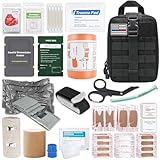 77 PCS Survival First Aid Kit with Molle Bag, 6-Inch Israeli Bandage, Tactical First Aid Kit for Car, Camping, Hiking and Travel