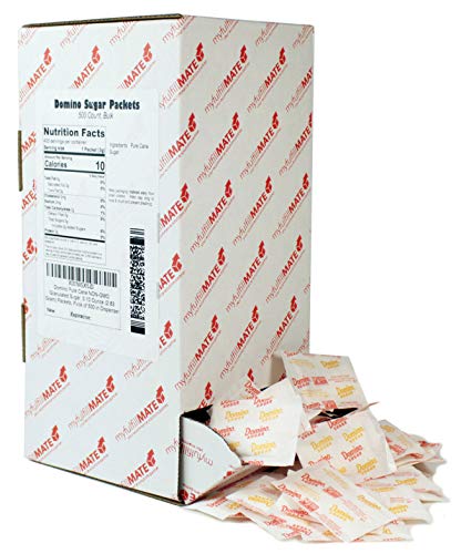 Domino Pure Cane NON-GMO Granulated Sugar, 0.10 Ounce (2.83 Gram) Packets, Pack of