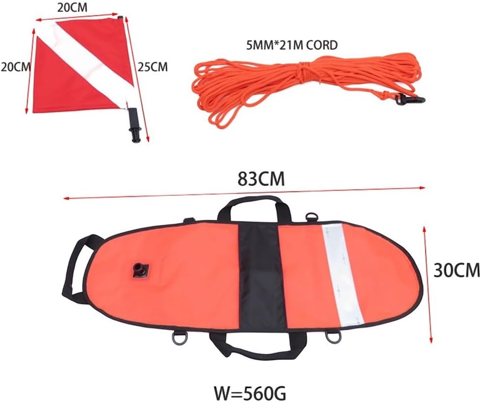 Spearfishing Floating Buoy with Canvas Handles and Storage Space for Diving Gear Organization (Yellow)