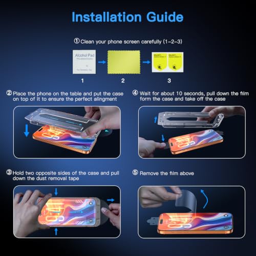 Image of Uyiton for iPhone 17 Pro Max Matte Screen Protector - 2 Pack | Anti‑Glare & Anti‑Fingerprint, Fingerprint Unlocking, 9H+ Hardness, Shatterproof, Full Coverage, Bubble‑Free Easy Install