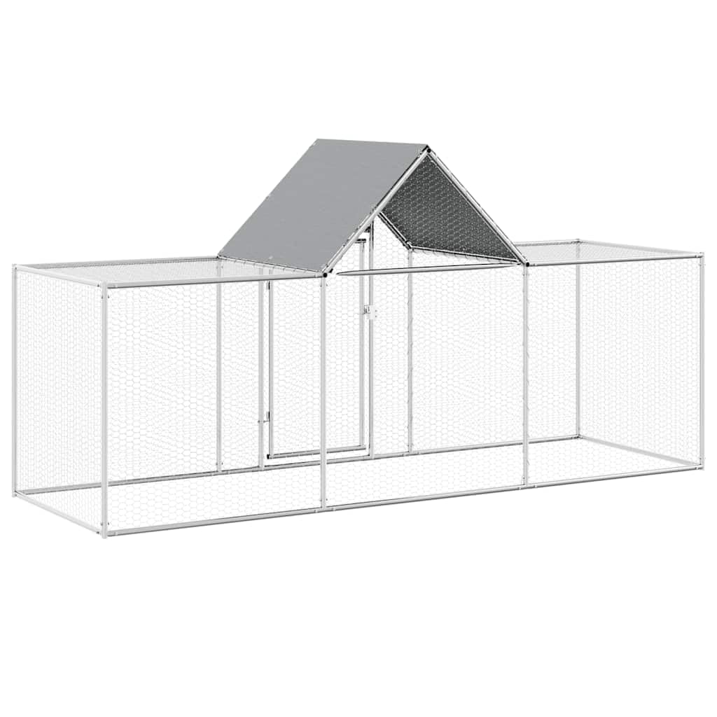 Gallinero de 3 x 1 x 1,5 m de acero galvanizado con techo impermeable, espacioso cercado para aves de corral, resistente a la intemperie con puerta con cerradura, adecuado para pollos, patos