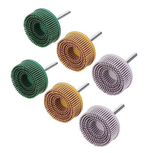 STOBAZA Deburring Wheel for Electric Drill 6pcs 2 Inch Abrasive Discs Rubber Coating