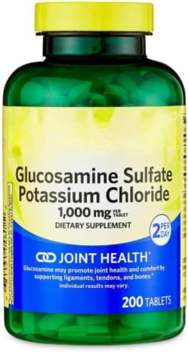 SEDLAV Glucosamine Sulfate Potassium Chloride Tablets Dietary Supplement, 1,000 mg, 200 Count Sticker