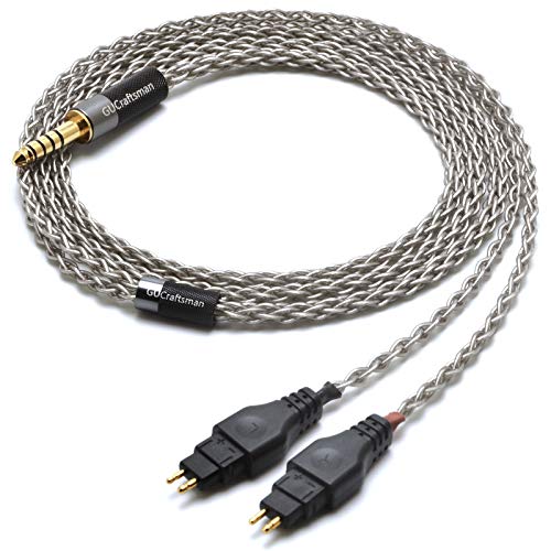 GUCraftsman 6N Single Crystal Silver Upgrade Headphones Cable 4.4mm/2.5mm/4Pin XLR Balance Headphone Upgrade Cables for SENNHEISER HD600 HD650 HD660S HD660S2(4.4mm Plug)