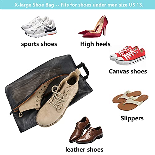 Waterproof Shoe Bags - Large Shoe Bags for Travel, Transparent Packing Storage Organizer for Men and Women (4Pcs, Grey) - Image 5