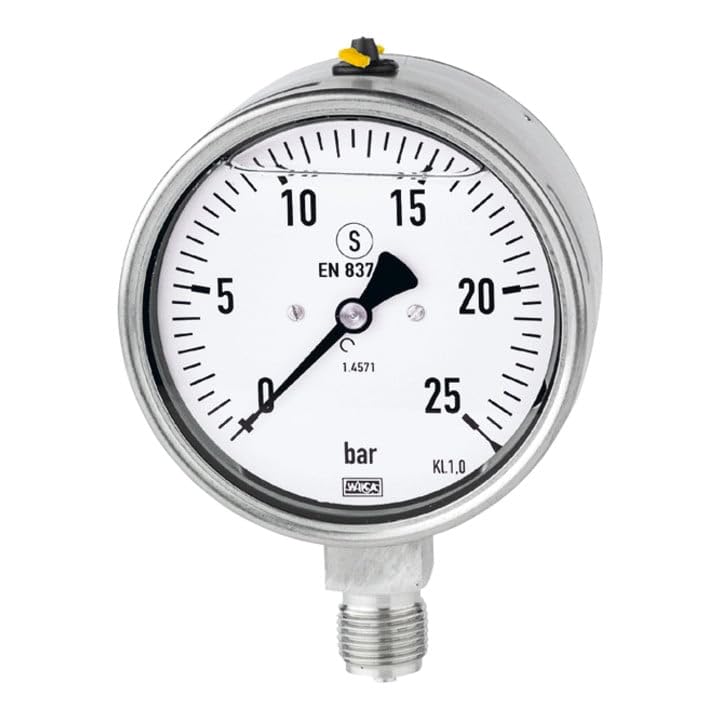 Riegler - El acero inoxidable manómetro de glicerina 0-40bar g1 / 2 senkr.100mm