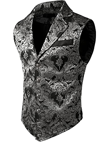 Image of VATPAVE Mens Victorian Suit Vest Steampunk Gothic Waistcoat