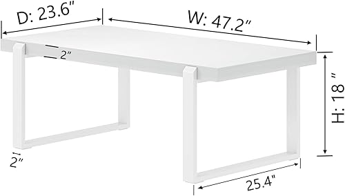 Miniatura 29 de FOLUBAN Mesa de centro rústica, moderna mesa central industrial de madera y metal para sala de estar, roble de 47 pulgadas Roble,Negro