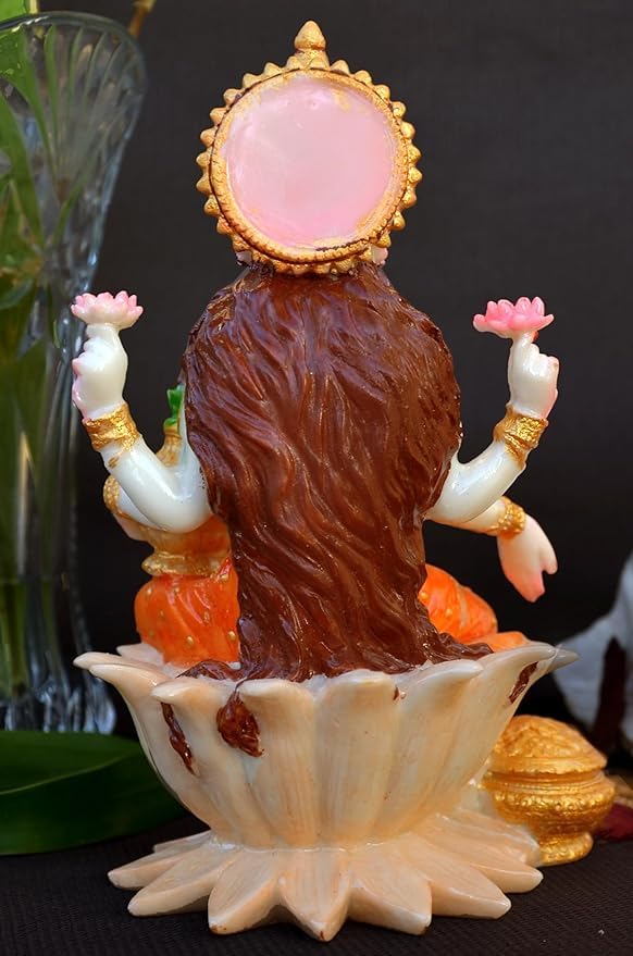 Image of Polyresin Marble dust Laxmi Ji Murti forbest for Diwali Decor Pooja Room I Home Temple Decoration (Size :: 7 x 4)