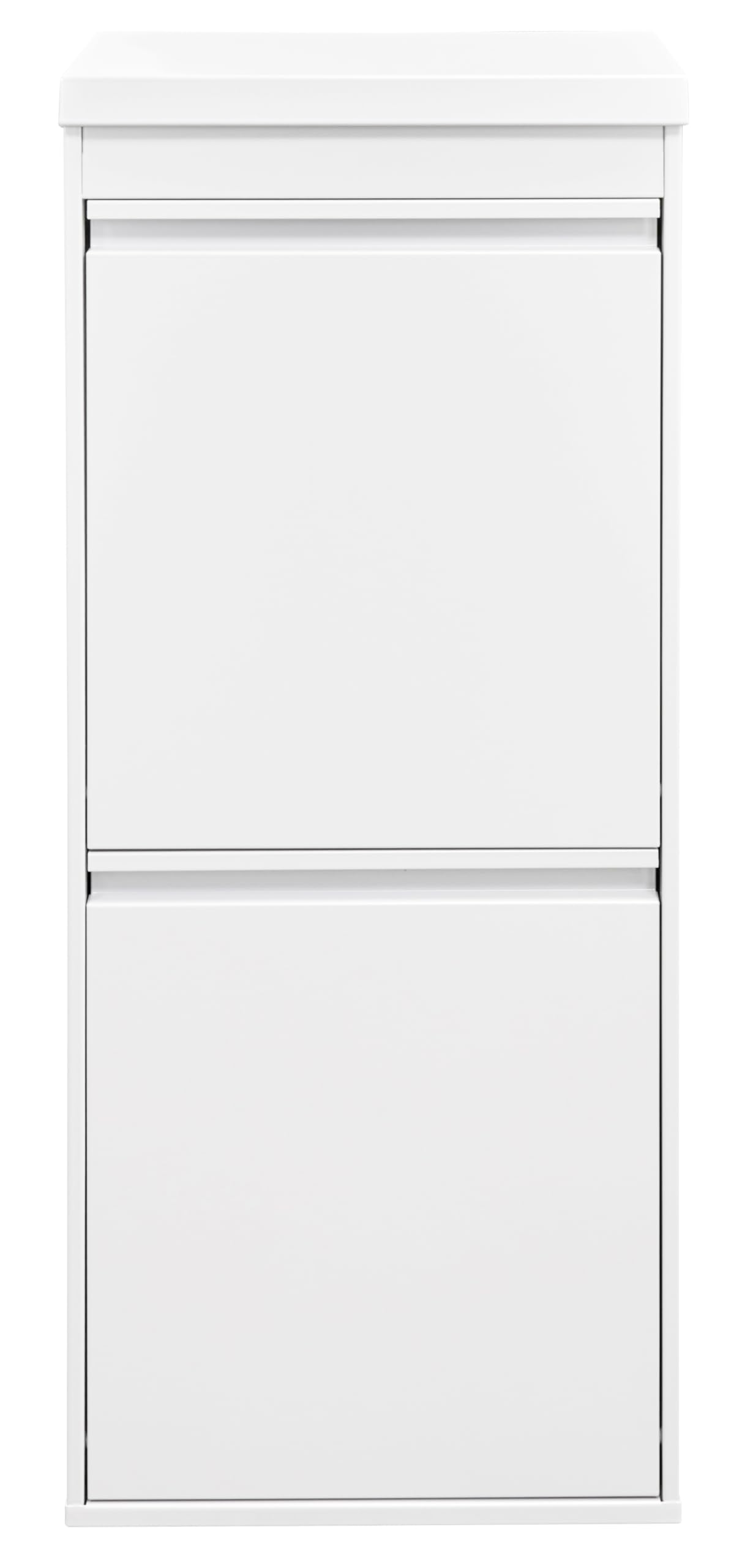 Arregui Top CR421-B2 Cubo de Basura y Reciclaje de 2 Compartimentos con Cajón Superior | 2x23 L (46 L) | con Cubetas grandes para Envases | Contenedores de Reciclaje de Cocina | blanco