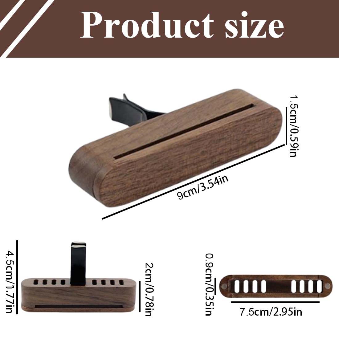 Diffusore Aromaterapia Auto Legno 5 Ricambi Oli Essenziali Deodorante Auto Bagno Profumatore Bocchette Aerazione