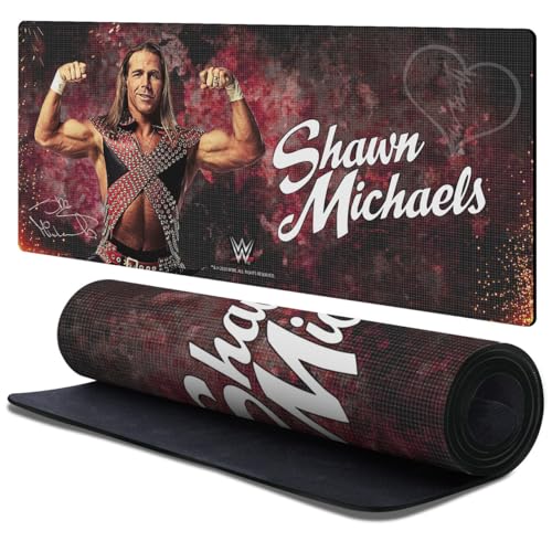 Tapis de souris WWE Shawn Michaels XL 900x400mm avec bords cousus et base antidérapante