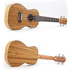 Ukulele en bois Bandes Zebra Wood 23 Pouces Traditionnel Ukulélé Concert Uke Hawaii Enfants Petite Guitare Avec Housse… – Image 2