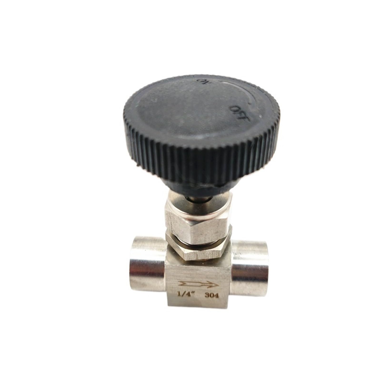 Válvula de Cierre Válvula de Aguja con Rosca Hembra de Acero Inoxidable 304 de 1/8", 1/4", 3/8" y 1/2" Válvula de Globo Tipo Placa pasante(1/2")