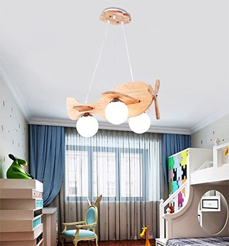 Lustres pour chambre d'enfants TYKHGFS en bois style avion et éclairage de chambre