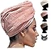 Produktbild Colombiata® Haarturban mikrofaser | 3 Stück inkl. Zubehör | Turban Handtuch mit Knopf | haarhandtuch | Haar Turban Handtuch schnelltrocknend & weich |