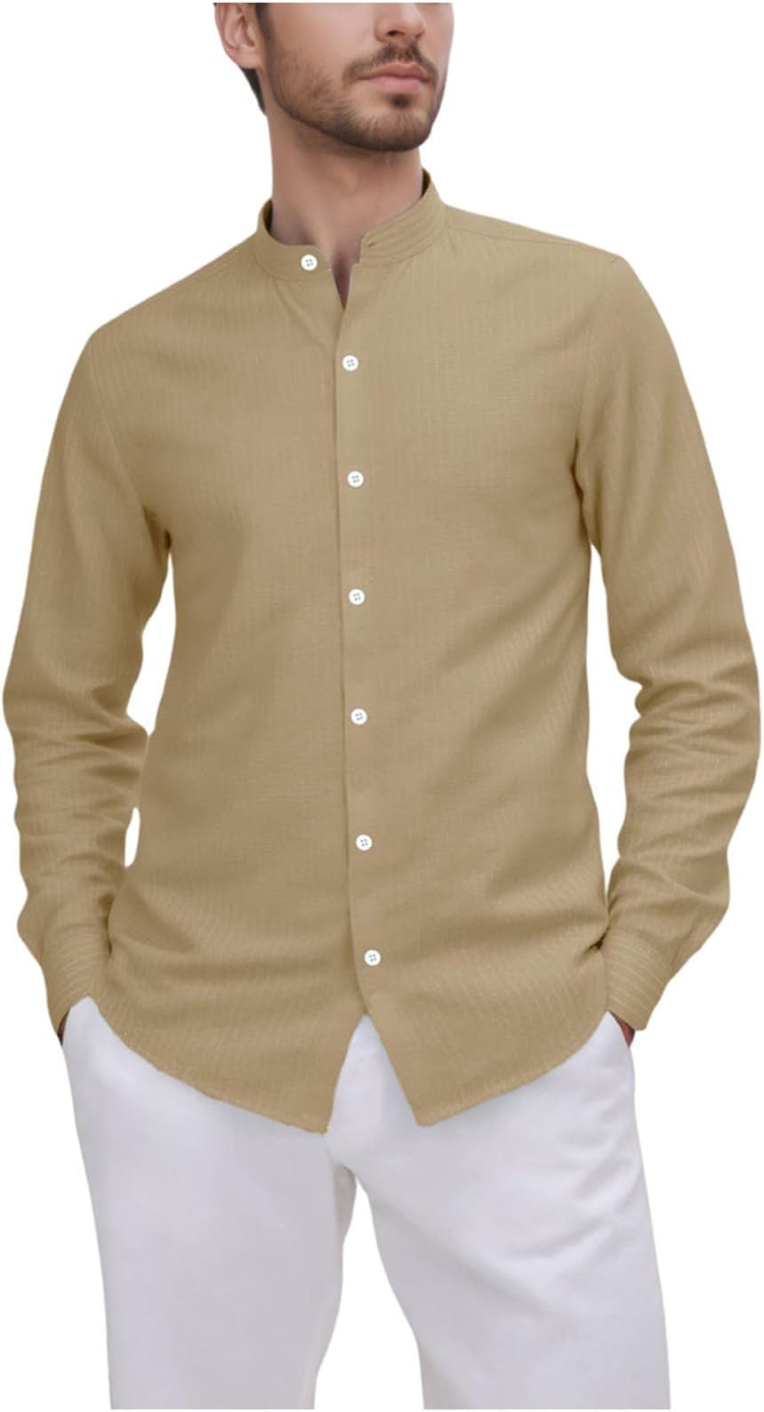 Casual Shirts for Mens UK Solid Long Sleeve Top with Button Placket and Breathability Men's Sporty Fit Clothes Base Layer for Urban Light Commuting Days