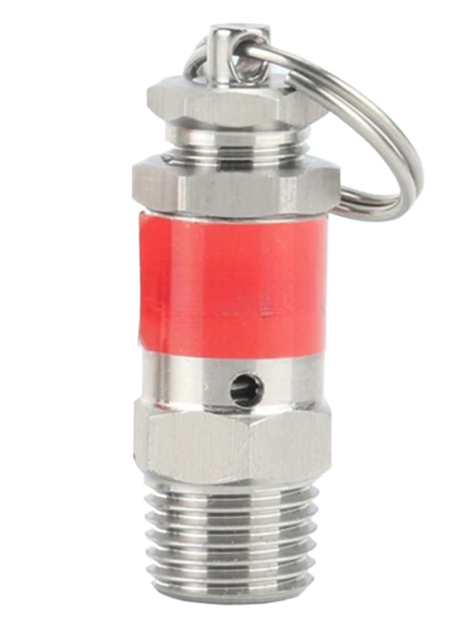 Válvula de seguridad, Mini válvula de seguridad alivio presión, 1/8 1/4 BSPT macho, 0,5-10 bar, resorte sanitario acero inoxidable 304(1l8 Bspt,0.6mpa 6Bar)
