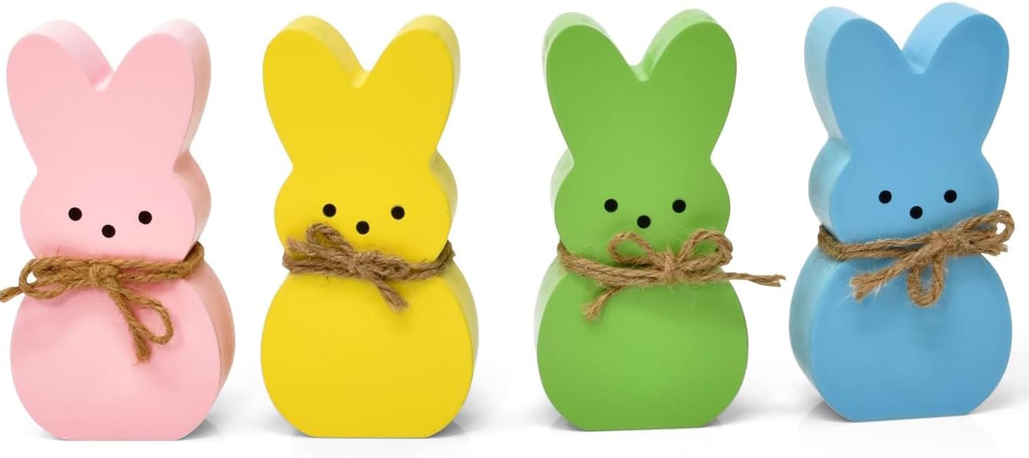 Himmel 4 pcs Easter Bunnies Peeps Table Decorations, Easter